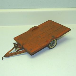 Vintage Tru Scale Tilt Trailer,  Flat Bed Farm Trailer,  Pressed Steel Toy Vehicle