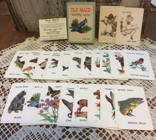 Vintage National Wildlife Federation Old Maid Card Game Complete Deck