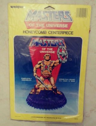 Vintage 1983 Motu Masters Of The Universe He Man Honeycomb Centerpiece Unique