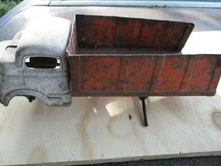 Vintage Rusty Structo Dump Truck,  12 Inches Long,  Parts Or Restore