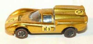 Rare Old Mattel Hot Wheels Red Line Die Cast Car Lola Gt 70 Gold Color