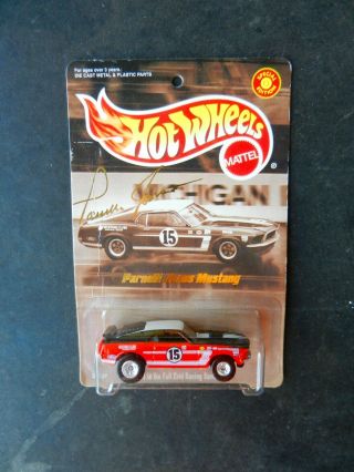 Hot Wheels Red/black 1970 Ford Mustang " Parnelli Jones " W/real Riders Special Ed