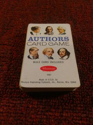 Vintage Whitman Authors Card Game Complete 45 Card Set 4497 No Case