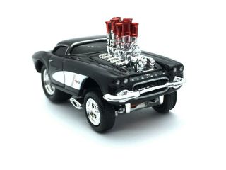 Muscle Machines 1962 62 Chevy Corvette Vette Car Black Die Cast 1/64 Loose 4