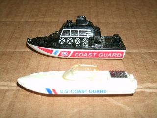Two 1/64 Scale U.  S.  Coast Guard Rescue Boat Toy Models - Rbm Rbs Responce Boats