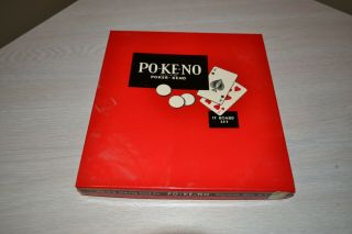 Po - Ke - No Pokeno Game Poker Keno 12 Boards 400 Chips Vintage Game