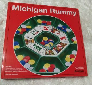Michigan Rummy (same As Tripoley) Game Board Tray Cards Chips Vintage Pressman