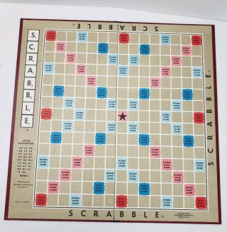 VINTAGE SCRABBLE BOARD GAME 1948 SELCHOW & RIGHTER 100 TILES COMPLETE (m202 2