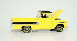 Yellow 1958 Chevy Apache Custom Wheels Diecast Model Car 1/64 Scale M2 Machines