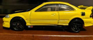 Hot Wheels 2000 Yellow Honda Civic Si Auto Zone Exclusive `vhtf Loose