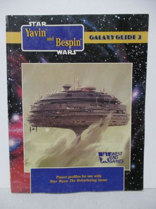1989 West End Games - Star Wars Galaxy Guide 2 Rpg - Yavin And Bespin Sc