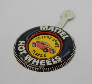 Redline Hotwheels Button Badge Metal Hong Kong 