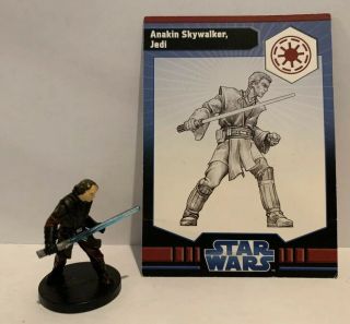Star Wars Miniatures Anakin Skywalker Jedi Wizards Of The Coast Wotc W Card Mini