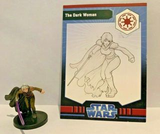 Star Wars Miniatures The Dark Woman Wizards Of The Coast Wotc W/ Card & Mini