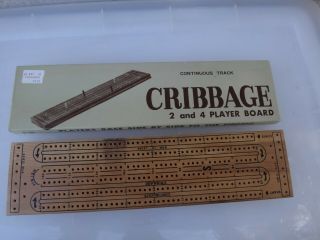 Vintage Continuous Track Wood Cribbage Board Game Box B - 28 – Japan