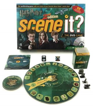 Harry Potter Scene It? 2nd Second Edition Dvd Board Game - Mattel - Complete