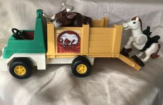 Vintage Fisher Price Trailer Horse Toys And Bull
