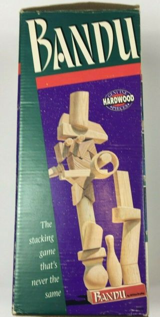 Bandu Stacking Board Game Complete Milton Bradley 1991 12,