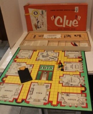 Vtg 1950 Clue Game Parker Bros