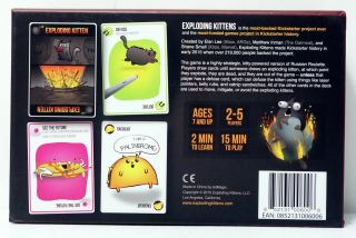 Exploding Kittens: First Edition Card Game Complete Box Limited Kickstarter EUC 5