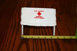 Mpc Army Battlefront White Hospital Tent & 4 Wooden Poles - Auburn Marx Timmee