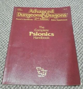 The Complete Psionics Handbook Advanced Dungeons & Dragons Ad&d Tsr 2117 Phbr5