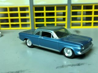 1/64 1962 Chevy Corvair Monza Cpe.  /blue/silver Blue Top/blk Int/rubber Tires
