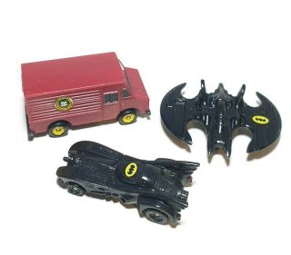 Micro Machines Miniature Batman Vehicles Set Of 3 Batmobile Batwing Joker Van