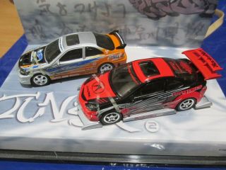 Two " Hot - Wheel " Honda Civic And Acura Rsx Models In Plastic Case