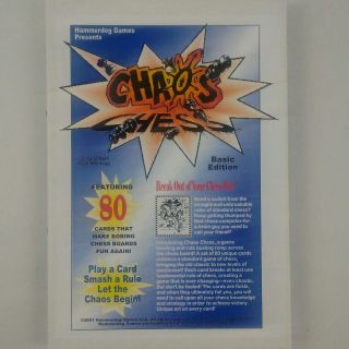 2001 Hammerdog Games Chaos Chess Basic Edition