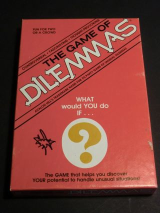 The Game Of Dilemmas - Avalon Hill 1982 Complete - What Would You Do If.  ?
