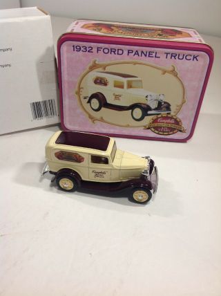 Ertl Campbells Soup 1932 Ford Panel Truck 1/43 In Tin Collector Nib