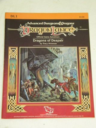 Advanced Dungeons & Dragons Ad&d Dragonlance Dl1 9130 Dragons Of Despair 1984