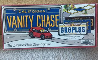 1988 Vanity Chase California License Plate Board Game Complete