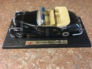 1955 MERCEDES 300S BLACK CABRIOLET 1/18 DIECAST CAR MODEL BY MAISTO 31806 2