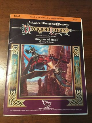 Dragonlance Dragons Of Hope By Tsr Module Dl3 For Ad&d 1984