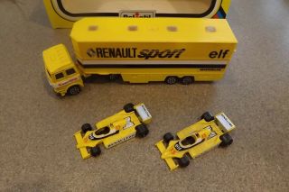 Polistil Renault Formula One Team Hauler And Race Car Vintage 1980 Toy Truck