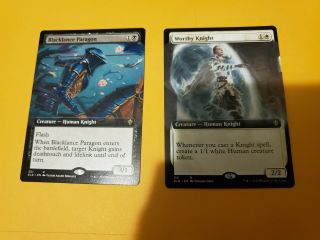 Mtg Throne Of Eldraine Blacklance Paragon Extended Art,  Worthy Knight Extended