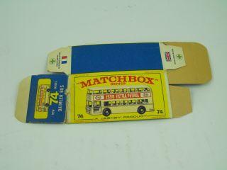 Vintage Matchbox Lesney 74 Daimler Bus Box Only E - 3
