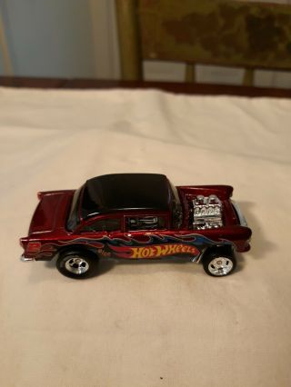 Hot Wheel Hot Wheels 55 Chevy Bel Air Gasser Candy Red With The.