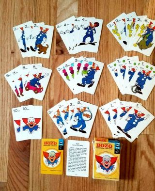 Vintage Bozo The Clown Card Game W/ Box & Instructions 1972 Complete