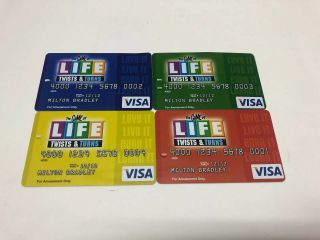 The Game Of Life Twists And Turns Replacement Parts Visa Game Cards Set Of 4