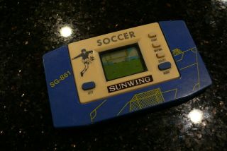 Sunwing Soccer Vintage Electronic Handheld Lcd Video Game And Watch ✨tested✨