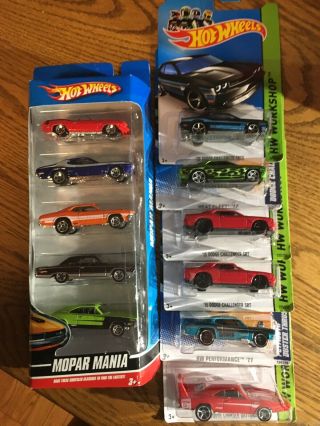 Hot Wheels 5 Pack Mopar Mania,  X Mas Decoration And 6 Others Dodge/plymouth