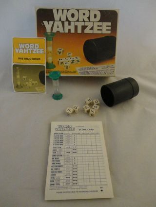 Vintage Word Yahtzee 1978 Family Game By Milton Bradley (729)