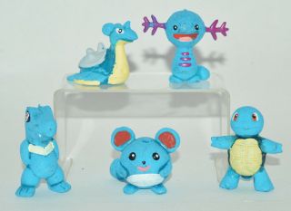 Very Rare Toy Mexican Figure Bootleg Set 5 Pokemon Type Water 2inches