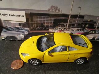 2004 Yellow Toyota Celica Sports Car Scale 1/34 Roll Back Action No Box Loose