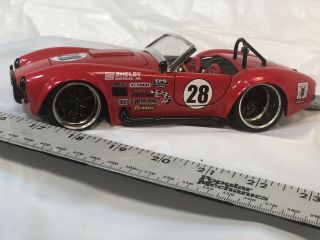 JADA BIG TIME MUSCLE 1965 SHELBY COBRA 427 S/C 28 RED 1/24 SCALE DIECAST 90539 2