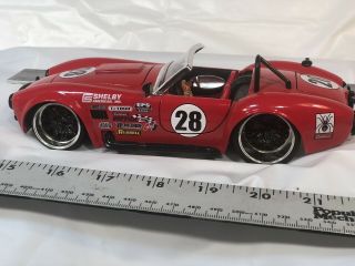 JADA BIG TIME MUSCLE 1965 SHELBY COBRA 427 S/C 28 RED 1/24 SCALE DIECAST 90539 3