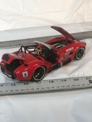 JADA BIG TIME MUSCLE 1965 SHELBY COBRA 427 S/C 28 RED 1/24 SCALE DIECAST 90539 5